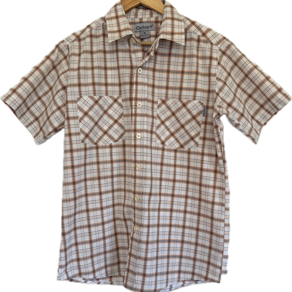 Carhartt Men's Brown Plaid Shirt EUC